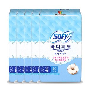 쏘피 쏘피 바디피트 천연코튼 팬티라이너 롱(무향) 40P x 5팩