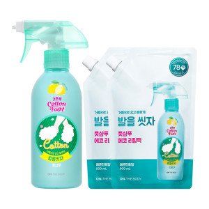온더바디 온더바디 코튼풋 발을씻자 풋샴푸 레몬 510ml+레몬향 리필 500ml 2개