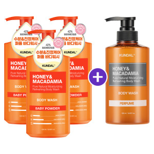 쿤달 (3+1 특가) 쿤달 퓨어 바디워시 500ml 베이비파우더 3개 + 증정