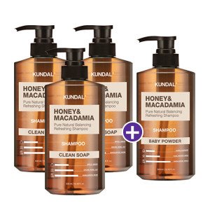 쿤달 네이처 샴푸 클린솝 500ml 3개 + 본품1개