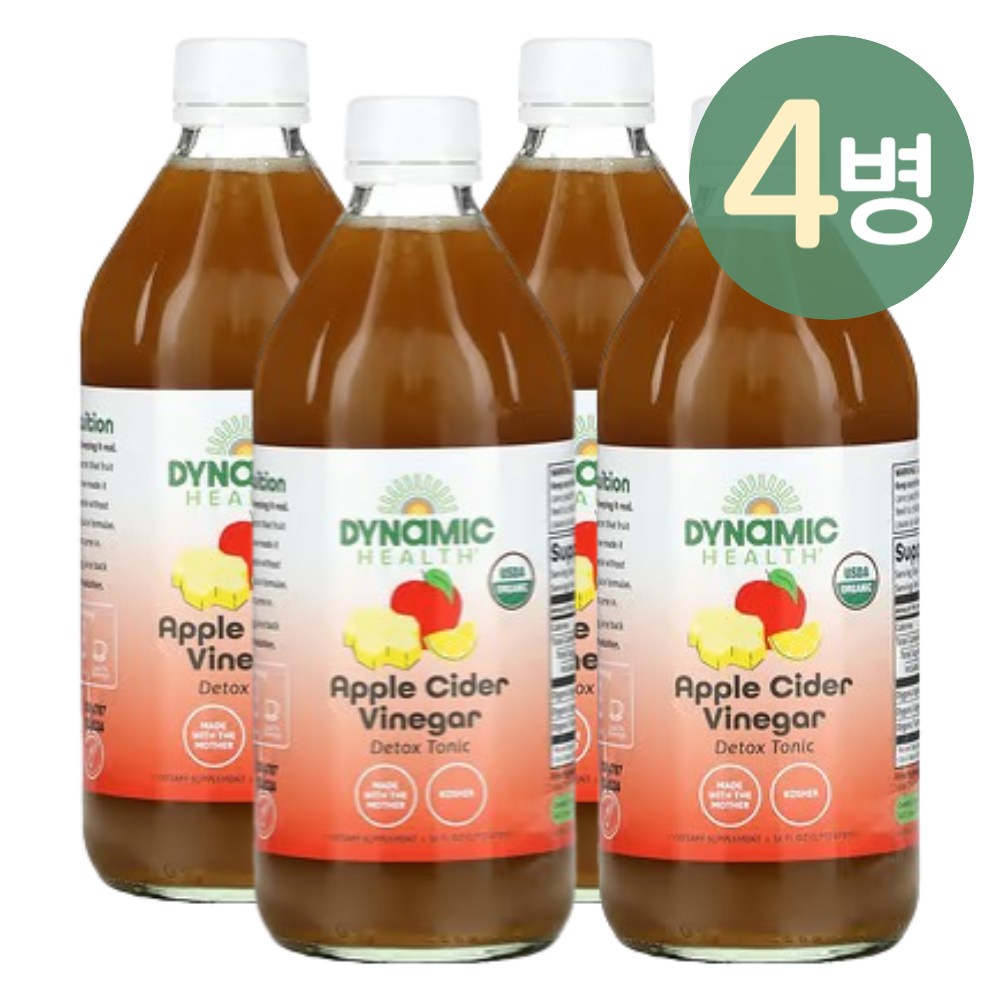 애사비 <b>디톡스</b> 토닉 473ml 에사비 <b>애플사이다 비니거</b> 비네거 주스 사과식초 4병  4개