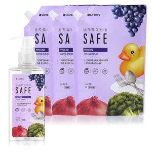 세이프 세이프 주방세제 천연미네랄 오리지널 리필 1L 3개 + 용기 385ml