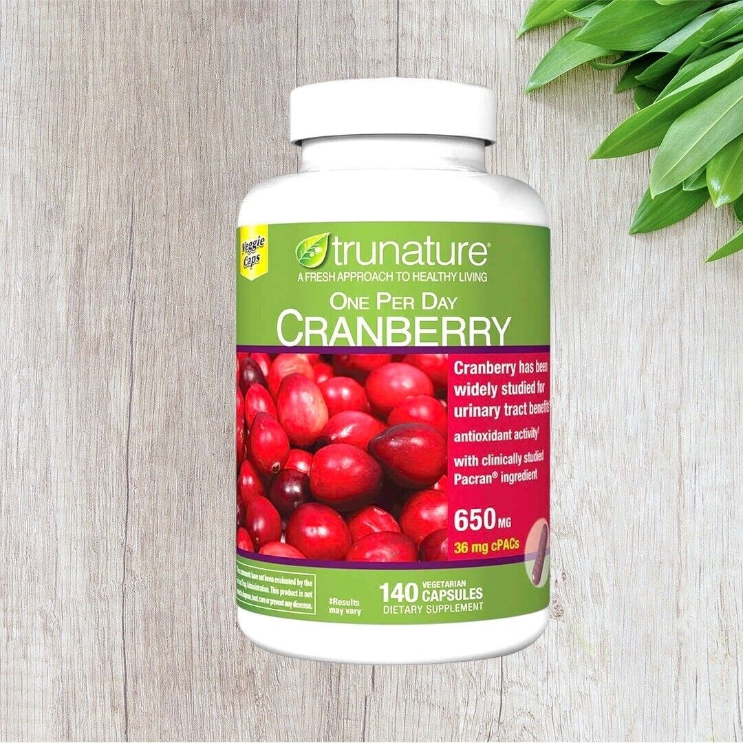 <b>TruNature</b> 트러너처 하루 1개 크랜베리 650mg 채식 캡슐 140개