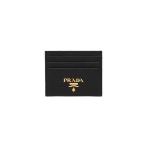 프라다 메탈로고 사피아노 레더 카드지갑 블랙 1MC025 QWA F0002