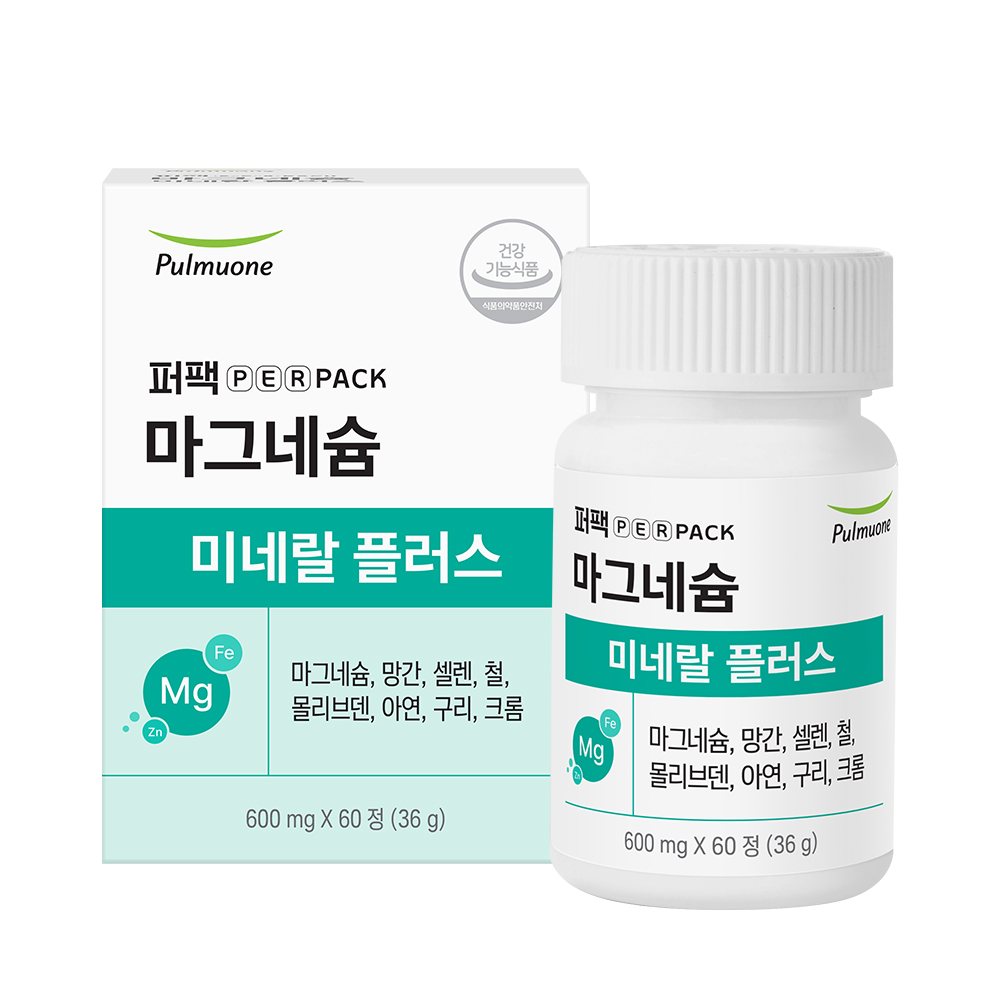 <b>풀무원</b>건강생활 퍼팩 마그네슘 미네랄 플러스 600mg x 60정, 3개