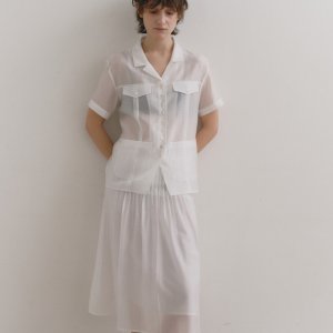 [로우타이드] SILKY HALF SLEEVE SHIRT [WHITE] LK2C2MSS40