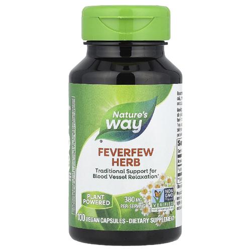 네이처스웨이 피버퓨 허브 Feverfew Herb 380mg 식물성 캡슐 100정
