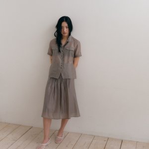 [로우타이드] SILKY HALF SLEEVE SHIRT [GREY] LK2C2MSS40