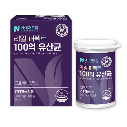 <b>네이처드림</b> 리얼 퍼펙트 100억 유산균 300mg x 30캡슐, 3개