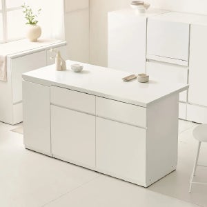 시오 E0 이지수납 광파오븐 인조대리석 아일랜드 홈바 식탁 렌지대 수납장 1600X750 YDF277C