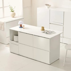 위드 E0 완전수납 광파오븐 아일랜드 홈바 식탁 렌지대 수납장 1600X750 YDF258C