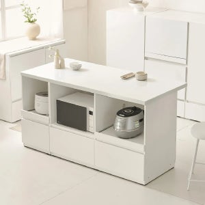 코디 E0 폭깊은 광파오븐 인조대리석 아일랜드 홈바 식탁 렌지대 수납장 1600X750 YDF240C