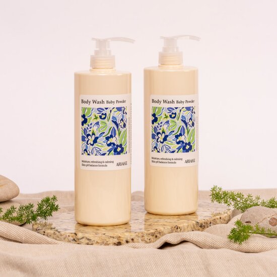 [체험특가] [1+ 1]아리아즈 퍼퓸 바디워시 베이비파우더향 대용량 1000ml 2개
