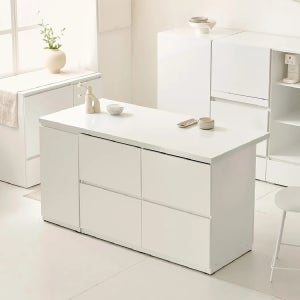 위드 E0 완전수납 광파오븐 인조대리석 아일랜드 홈바 식탁 렌지대 수납장 1600X750 YDF256C