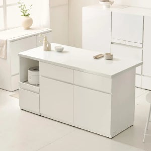 시오 E0 이지수납 광파오븐 인조대리석 아일랜드 홈바 식탁 렌지대 수납장 1600X750 YDF282C