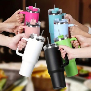 LED 온도계 텀블러+ 타올 수건 행주 보온 보냉 스텐 텀블러 1200ml 머그컵 판촉 선물 사은품 답례품 기념품 머그 돌잔치 등산