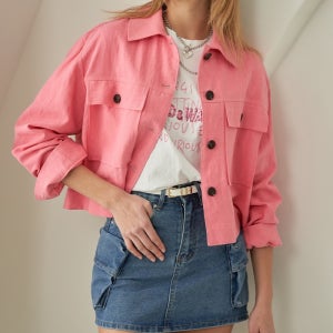 블러썸 크롭 린넨 자켓 LL05JK103H