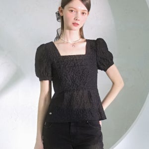 [비바셔스] Snow Oganza Smoking Blouse BLACK VV51BL03BK