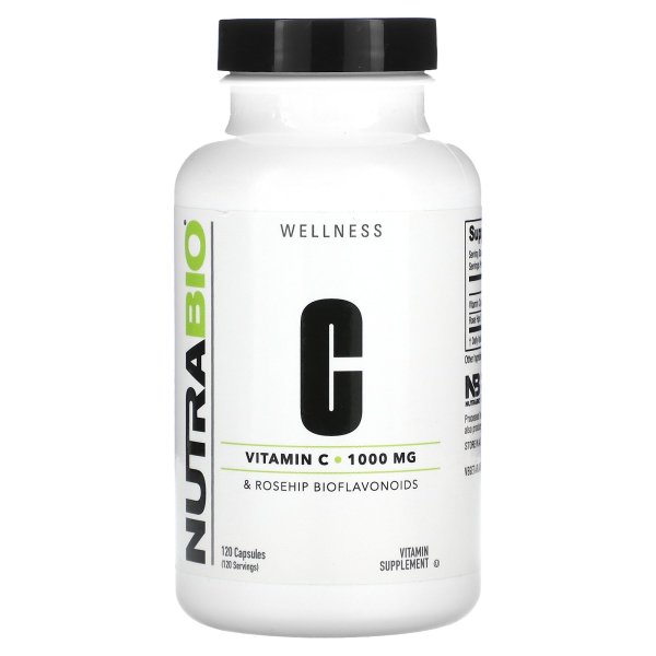 뉴트라바이오 NutraBio <b>Vitamin C</b>  1000 mg  120 Capsules