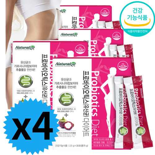 프로바이오스틱 장건강 장운동 쾌변 <b>변비</b> 유산균 다이어트 딸기맛 x4  75g  4개