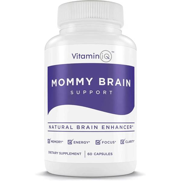 VitaminIQ Mommy Brain 산후 보충제(60캡슐) 인지 건강 기분 에너지 GPC 및 <b>CDP 콜린</b> 포스파티딜세린 오메가-3 DHA 함유  VitaminIQ Mommy B