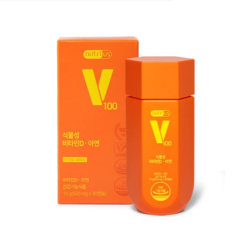 뉴트리어스 식물성 비타민D 아연 500mg x 30캡슐, 1개