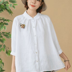 캔디카라린넨블라우스 [ TS9727 ]