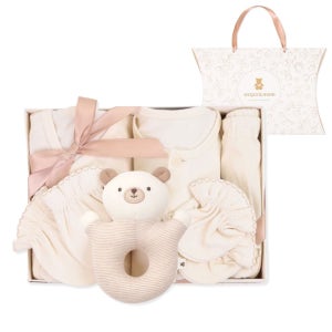 오가닉맘 [출산선물] 오가닉5종세트(내의+배내저고리+손발싸개+딸랑이인형)