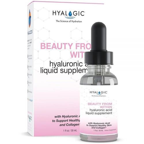 <b>Hyalogic</b> Beauty From Within 히알루론산 액체 보충제 - <b>피부</b> 수분 공급 및 콜라겐 부스트를 위한 비건, 글