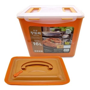 [한아름리빙] 황토락 김치통 6호 특대 16L 누름판포함 절임 밀폐_7188