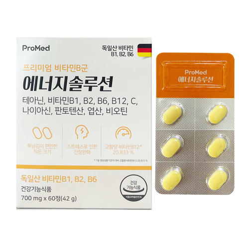 <b>프로메드</b> 프리미엄 비타민B군 에너지솔루션 700mg x 60정 1개 / 써클