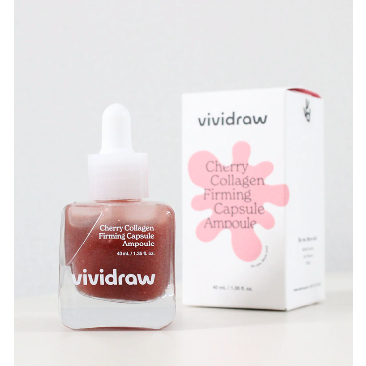 [1+1] <b>비비드</b>로우 VIVIDRAW 체리 <b>콜라겐</b> 퍼밍 캡슐 앰플