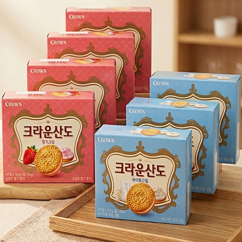 크라운산도 크림 딸기