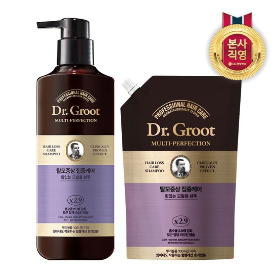 <b>닥터그루트</b> 멀티퍼펙션 힘없는 모발용 샴푸 400ml+리필 330ml  없음  1개