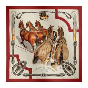 에르메스 아뜰리게 알바레테 포에버 90 스카프 H001554S 04 Attelage en Arbalete