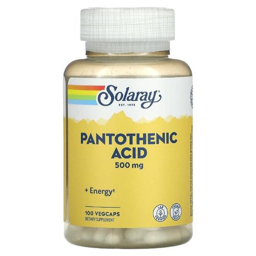 솔라레이 <b>판토텐산</b> Pantothenic Acid 500mg 베지캡슐 100정 칼슘 함유
