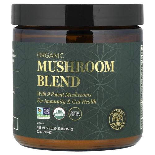 Global Healing, 유기농 <b>버섯 혼합물</b>, 150g(5.3oz)
