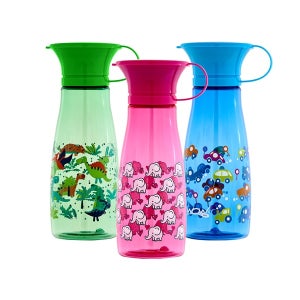 와우컵 빨대컵 트라이탄 350ml 흘림방지 자기주도 아기컵 어린이집 (뚜껑포함)-컬러선택