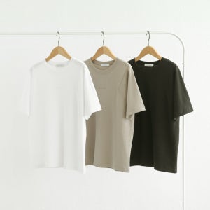 [RR]클로 절개 자수 반팔 탑 [코튼 티셔츠,더블페이스 소재,나그랑,데일리 티셔츠]