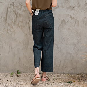 키작진 생지 와이드 데님팬츠 청바지 캔마트