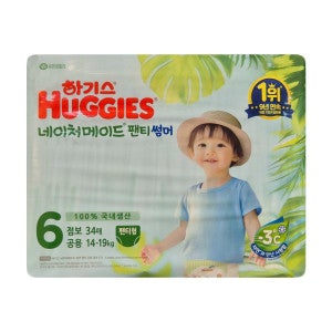 하기스 하기스 네이처메이드 썸머 팬티형 기저귀 6단계 남여공용 34p X 1팩 / 2025년형