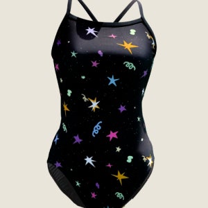 [블루앤베리] 퐁당 원피스 수영복 슈팅스타 (블랙) BLBRSW0014BK