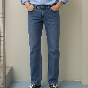 [지오지아] 테이퍼드 크롭 핏 쿨맥스 데님팬츠 (ABD5DP1122)