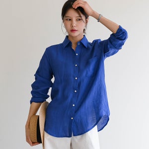 썸머 린넨 컬러 셔츠[린넨셔츠,여성린넨,여성린넨셔츠,여름린넨,여름린넨셔츠,린넨긴팔,린넨긴팔셔츠,린넨셔츠긴팔,나들이룩,여름데일리룩,여름아우터,여성여름아우터,린넨아우터]