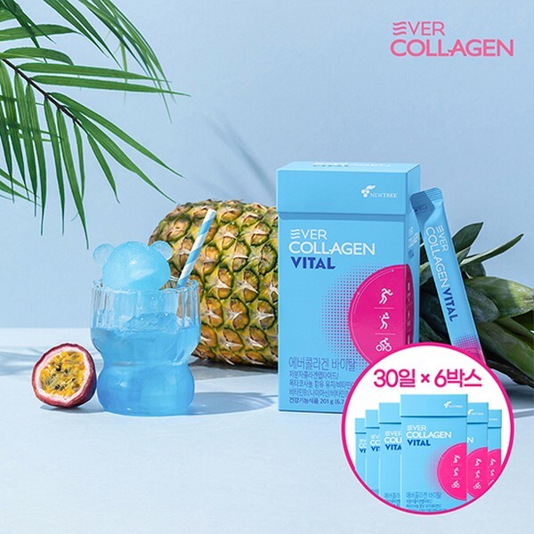 <b>에버콜라겐</b> 바이탈 6개월 물에 타먹는 콜라겐 <b>비타</b>민 지구력 수분보충
