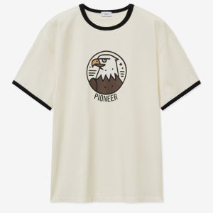 [티엔지티] Pioneer Graphic Ringer T-Shirt (Black) TNTS5E215BK