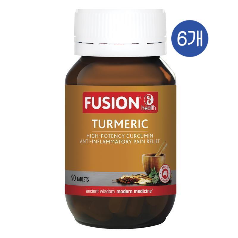 퓨전헬스 <b>터메릭</b> 위드 <b>커큐민</b> 바이오페린 Fusion Health Turmeric <b>with</b> Hi-Potency Curcumin  6개  90정