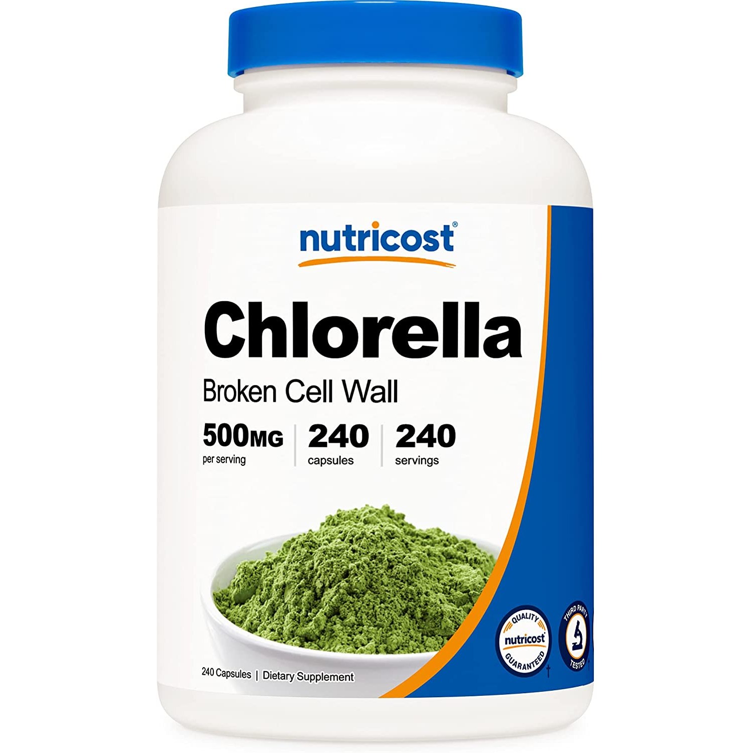 <b>뉴트리코스트 클로렐라</b> 브로큰 셀 월 500mg 캡슐  1개  240정