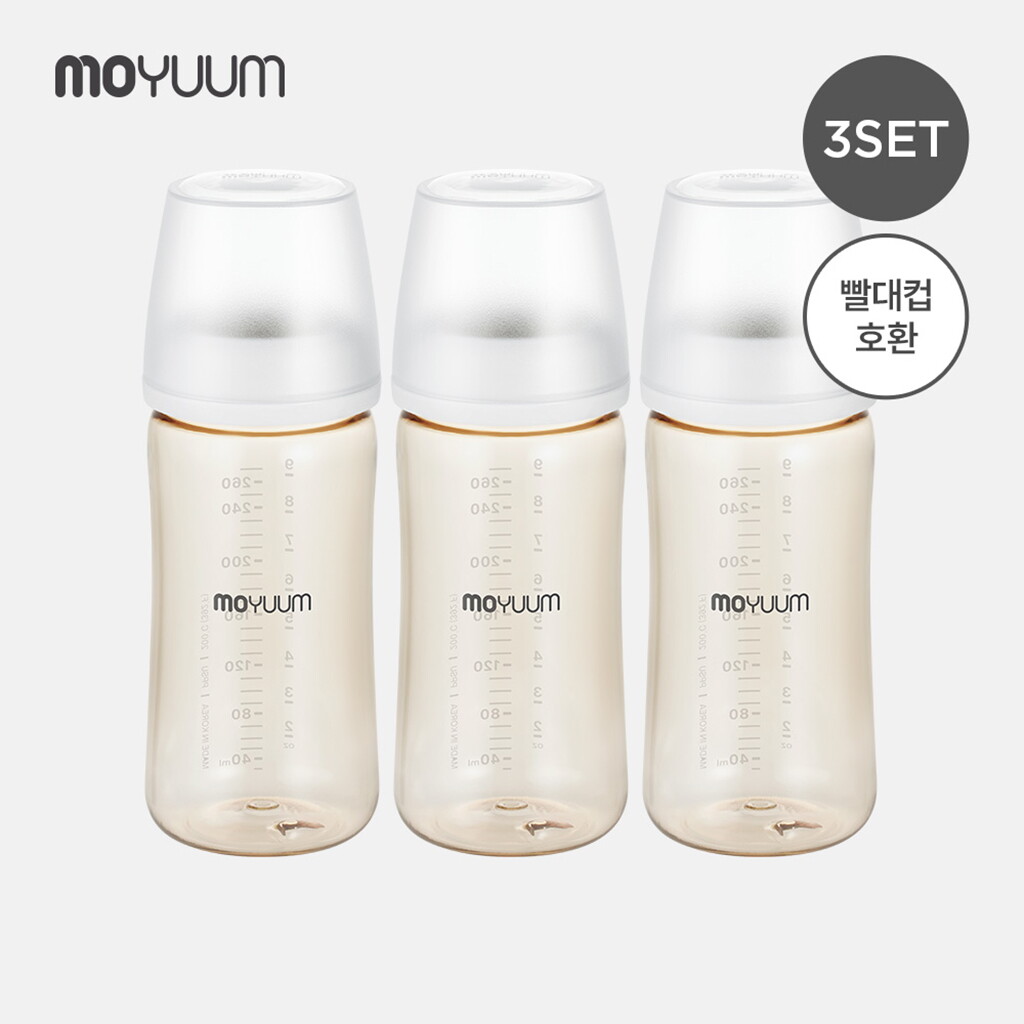 모윰 [모윰] 3세대 NEW PPSU 노꼭지 올인원 베이직 젖병 270ml 트리플팩