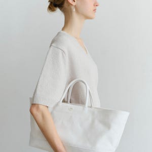 [오브베이지] 캔버스 보트 백_화이트